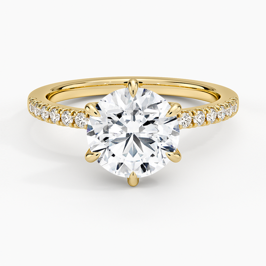 Bliss Six-Prong Diamond Ring (1/6 ct. tw.) - Round Center Stone
