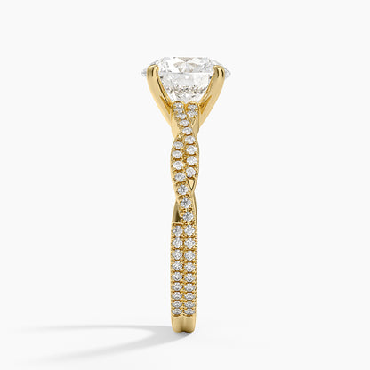 Petite Luxe Twisted Vine Diamond Ring (1/4 ct. tw.) - Round Center Stone