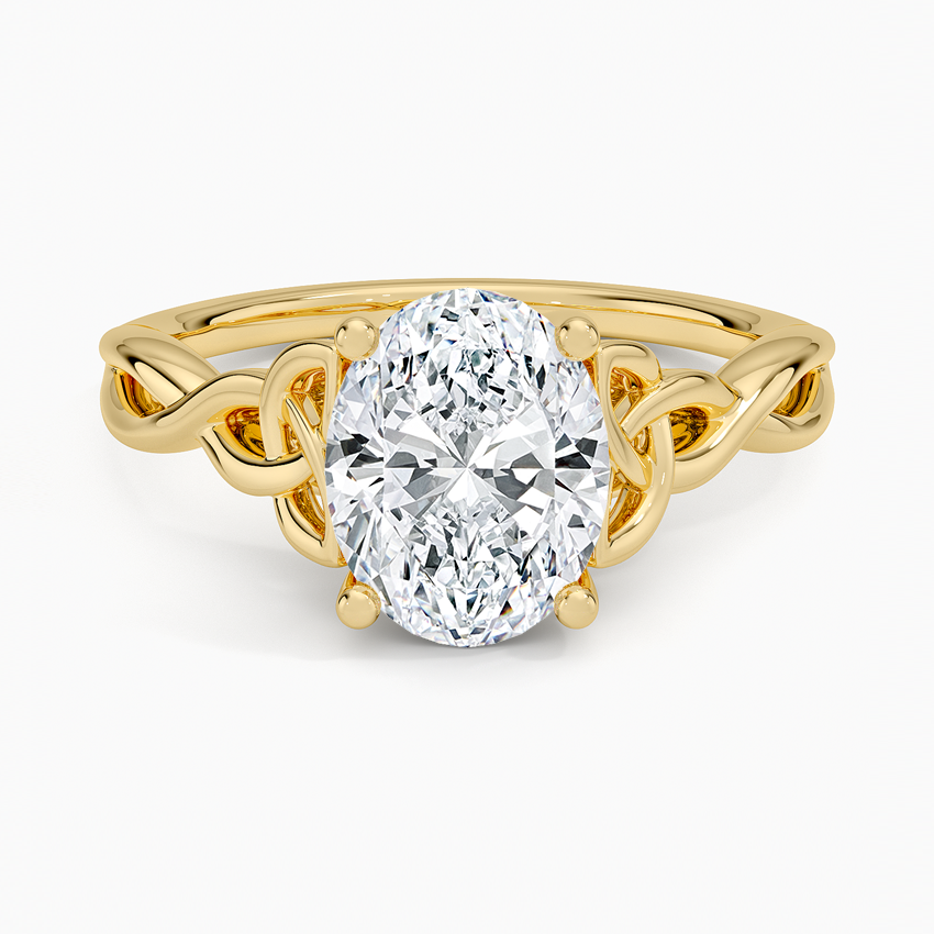 Celtic Love Knot Ring - Oval Center Stone