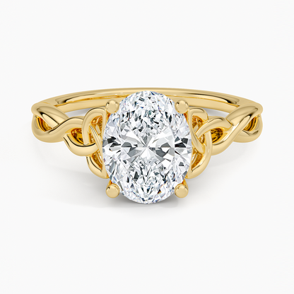 Celtic Love Knot Ring - Oval Center Stone
