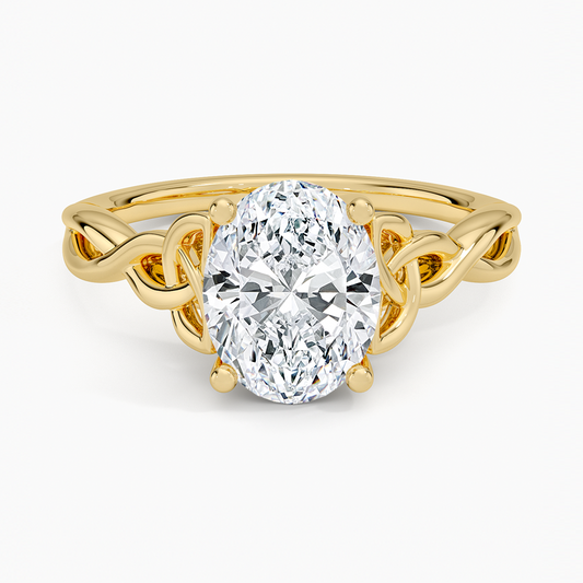 Celtic Love Knot Ring - Oval Center Stone