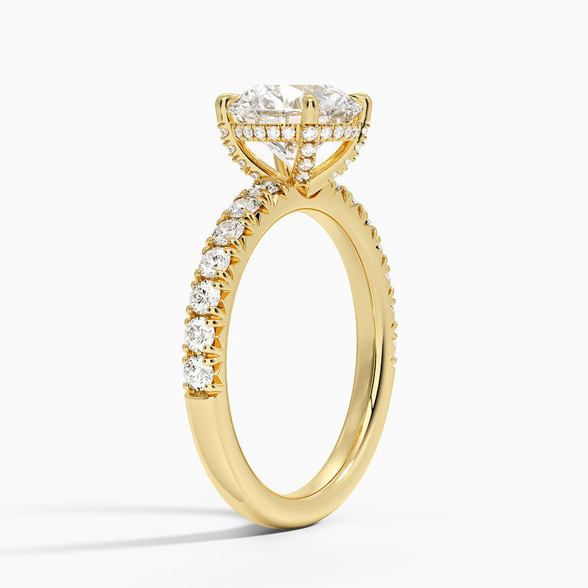 Olympia Half Coverage Diamond Ring (1/2 ct. tw.) - Round Center Stone