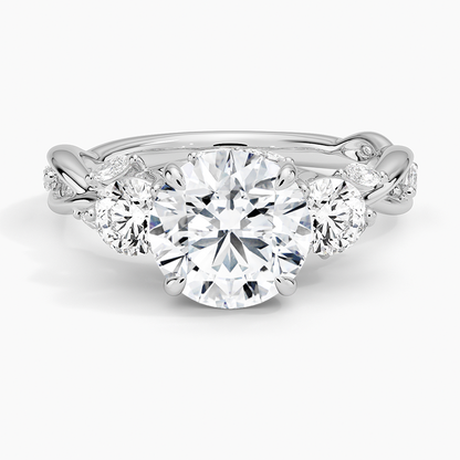 Secret Garden Three Stone Diamond Ring (3/4 ct. tw.) - Round Center Stone