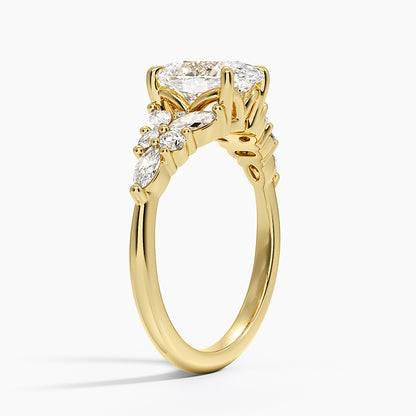 Nadia Taper Diamond Ring - Oval Center Stone