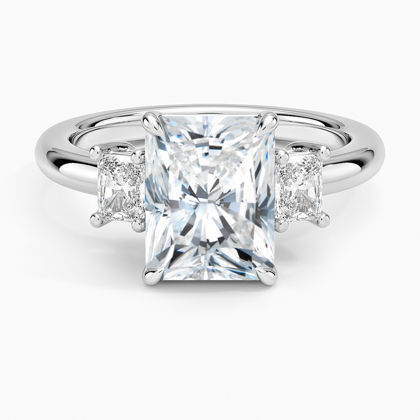 Helena Radiant-Cut Three Stone Diamond Ring (3/8 ct. tw.) - Radiant Cut Center Stone