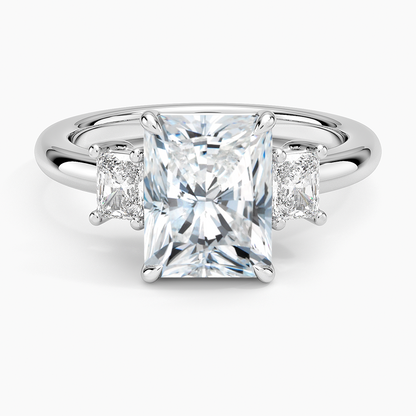 Helena Radiant-Cut Three Stone Diamond Ring (3/8 ct. tw.) - Radiant Cut Center Stone