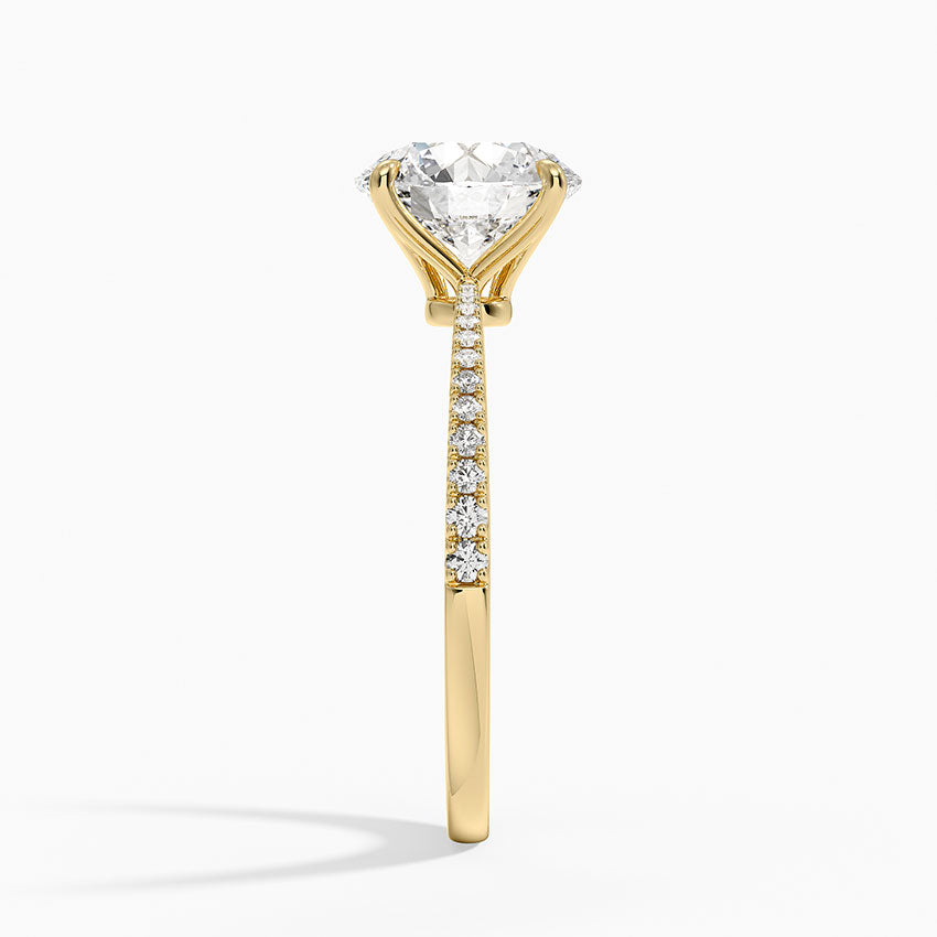 Elena Diamond Ring - Round Cut Center Stone