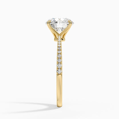 Elena Diamond Ring - Round Cut Center Stone