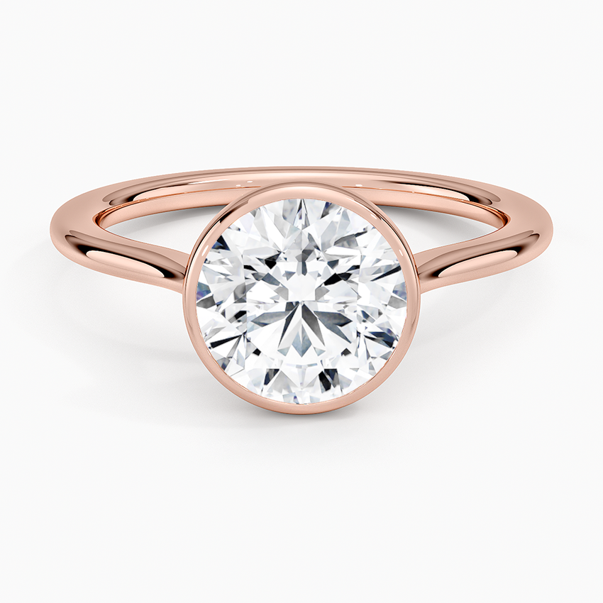 Petite Luna 1.5mm Bezel Ring - Round Center Stone