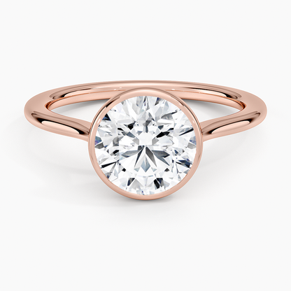 Petite Luna 1.5mm Bezel Ring - Round Center Stone