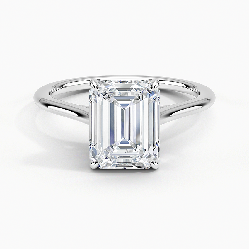1.4mm Provence Solitaire Ring - Emerald Cut Center Stone