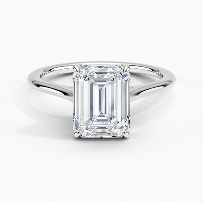 1.4mm Provence Solitaire Ring - Emerald Cut Center Stone