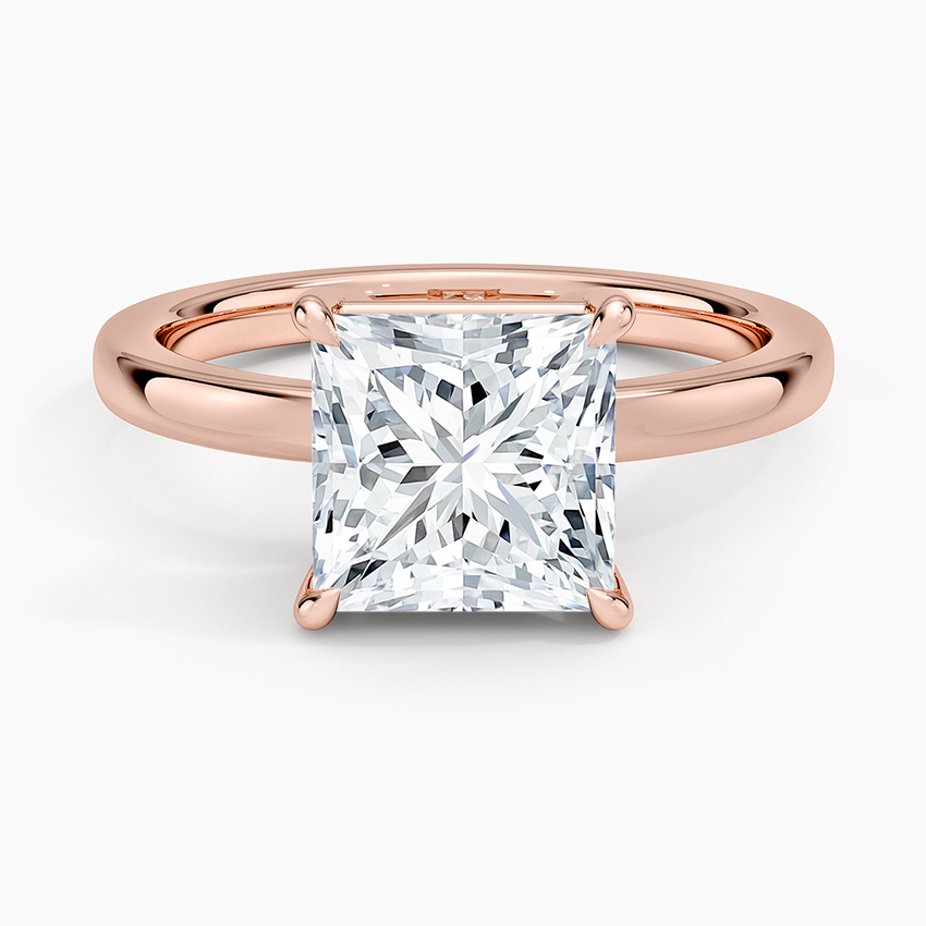Dara Low-Profile Solitaire Ring - Princess Cut Center Stone