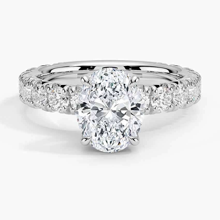 Ellora Three-Quarter Coverage Diamond Ring - Oval Center Stone