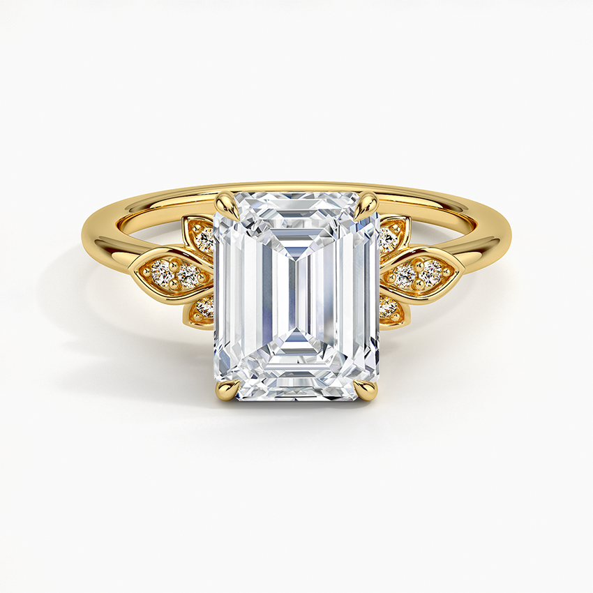 Fiore Diamond Ring - Emerald Cut Center Stone