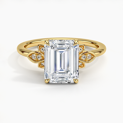 Fiore Diamond Ring - Emerald Cut Center Stone