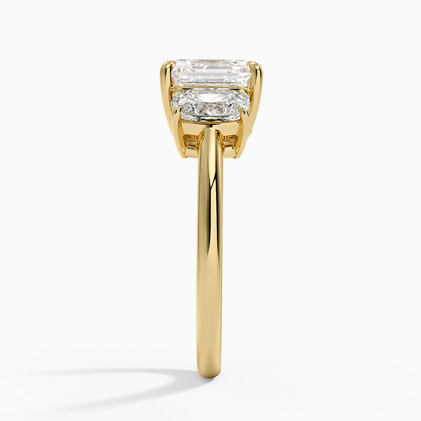 Luxe Faye Elongated Cushion Three Stone Diamond Ring (1 ct. tw.) - Asscher Cut Center Stone