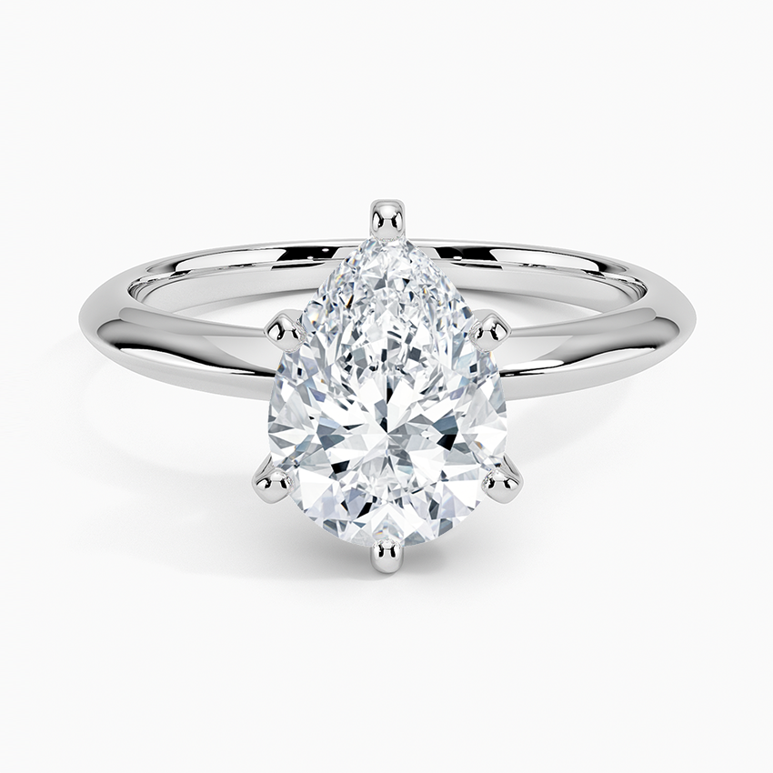 Classic Six-Prong Solitaire Ring - Pear Center Stone