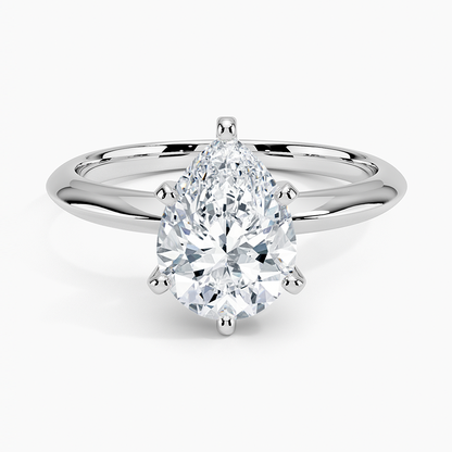 Classic Six-Prong Solitaire Ring - Pear Center Stone