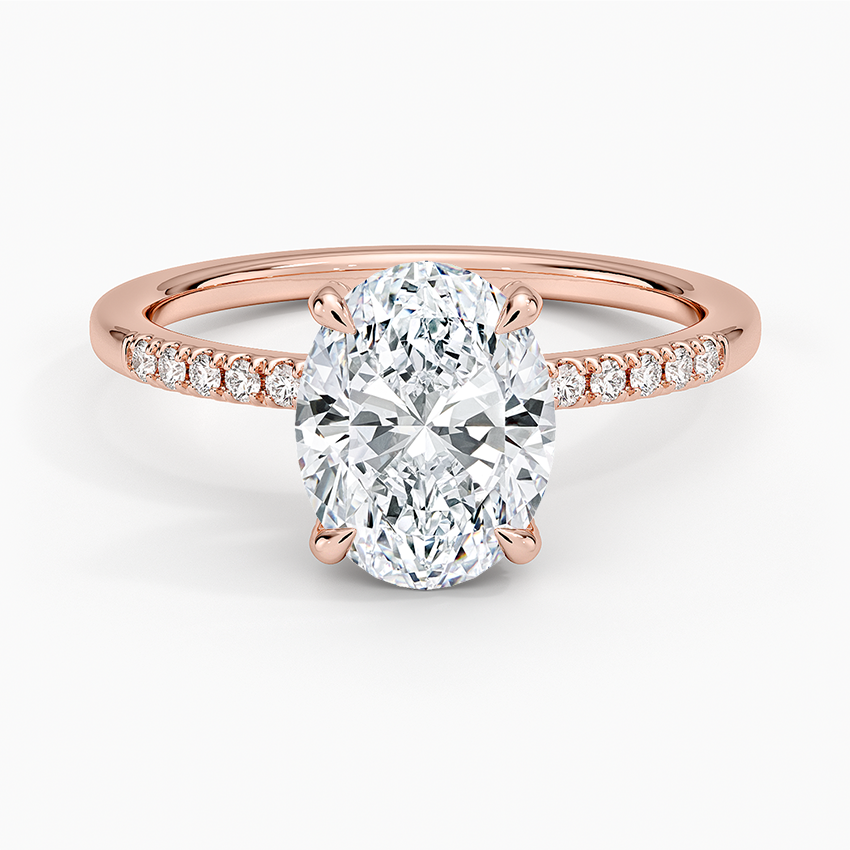 Viviana One-Quarter Coverage Diamond Ring - Oval Center Stone