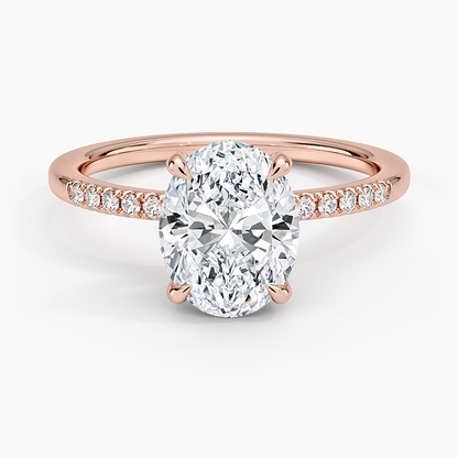 Viviana One-Quarter Coverage Diamond Ring - Oval Center Stone