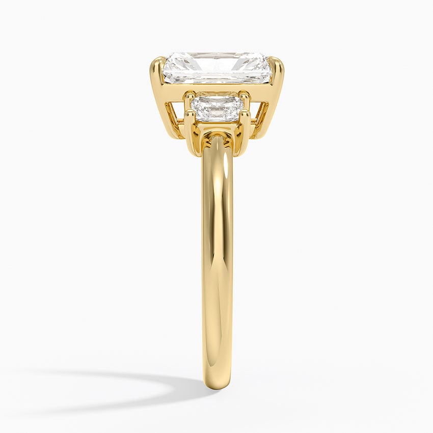 Helena Radiant-Cut Three Stone Diamond Ring (3/8 ct. tw.) - Radiant Cut Center Stone