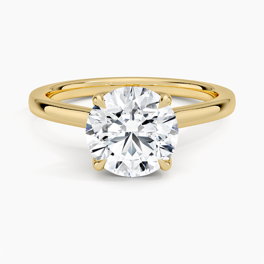 Elodie Cathedral Solitaire Ring - Round Center Stone