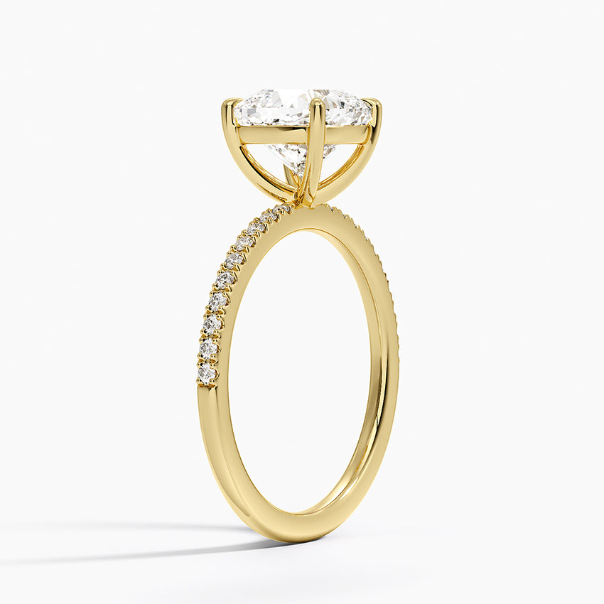 Perfect Fit Half Coverage Diamond Ring - Cushion Cut Center Stone