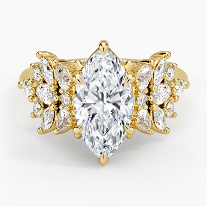 Grand Nadia Diamond Ring - Marquise Center Stone