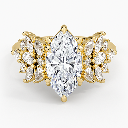 Grand Nadia Diamond Ring - Marquise Center Stone