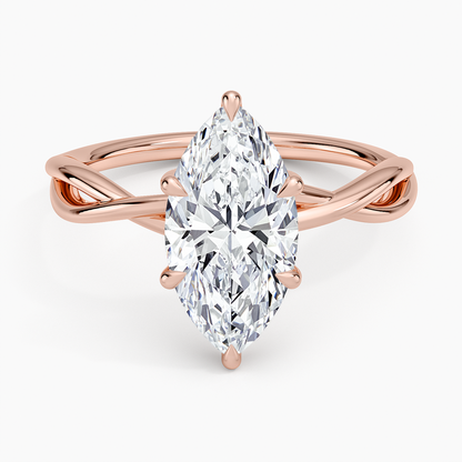 Alya Twist Solitaire Ring - Marquise Center Stone