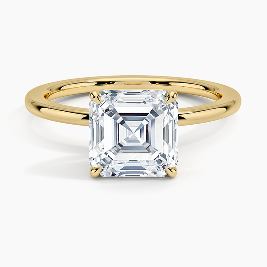 Audrey Perfect Fit 1.4mm Solitaire Ring - Asscher Cut Center Stone