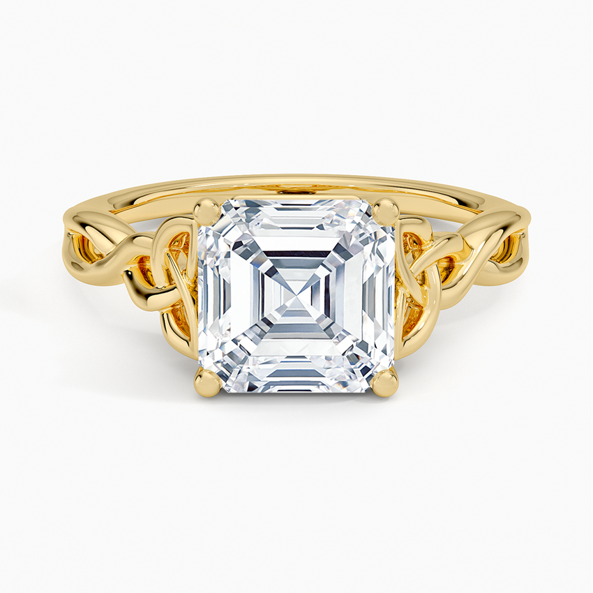 Celtic Love Knot Ring - Asscher Cut Center Stone