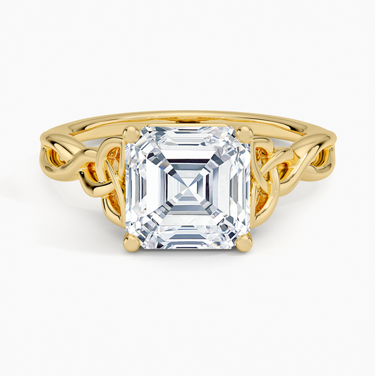 Celtic Love Knot Ring - Asscher Cut Center Stone