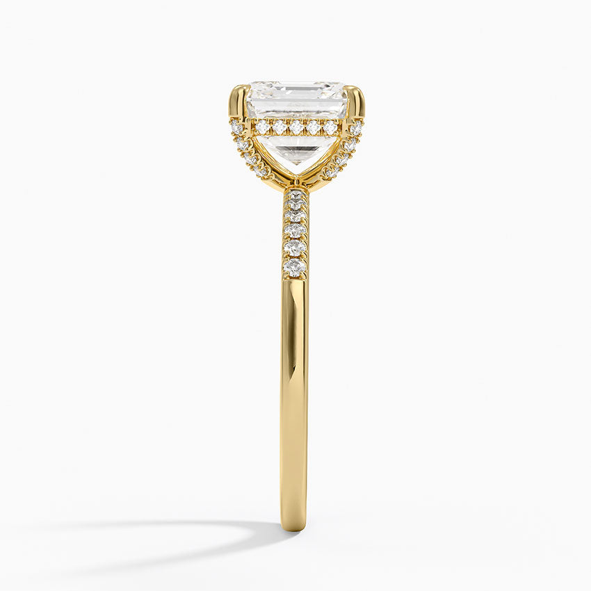Viviana One-Quarter Coverage Diamond Ring - Asscher Cut Center Stone