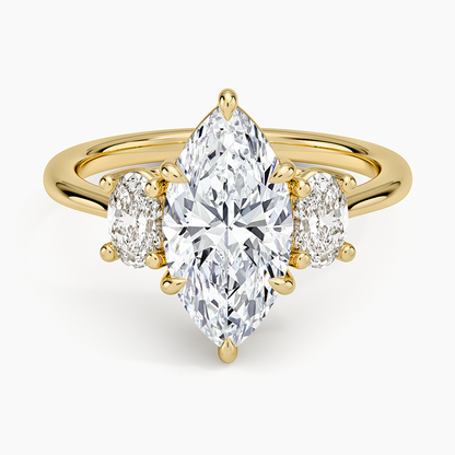 Oval-Cut Three Stone Diamond Ring (1/2 ct. tw.) - Marquise Center Stone