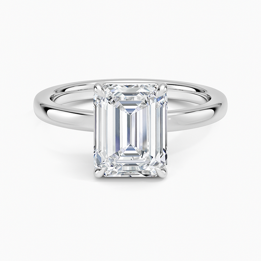 Dara Low-Profile Solitaire Ring - Emerald Cut Center Stone