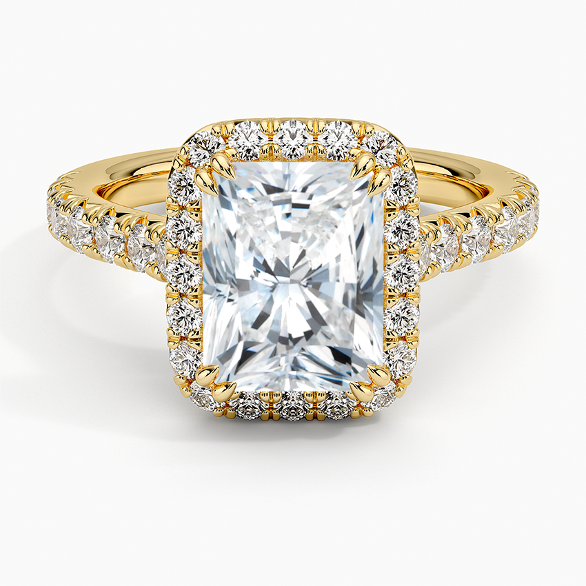 Sienna Halo Half Coverage Diamond Ring (2/3 ct. tw.) - Radiant Cut Center Stone