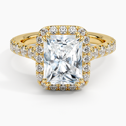 Sienna Halo Half Coverage Diamond Ring (2/3 ct. tw.) - Radiant Cut Center Stone
