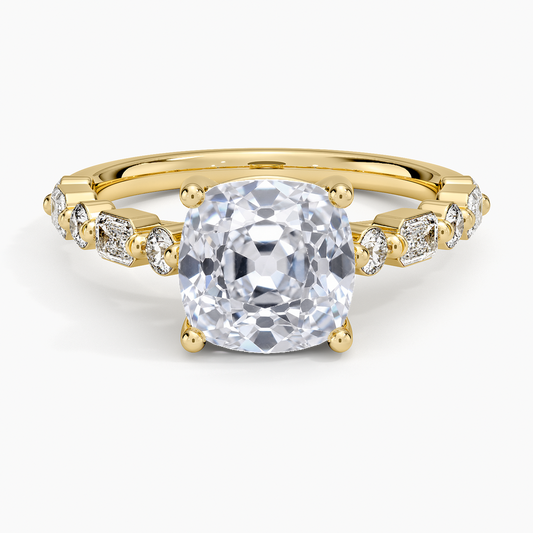Kensington Half Coverage Diamond Ring (1/2 ct. tw.) - Old Mine Cut Center Stone
