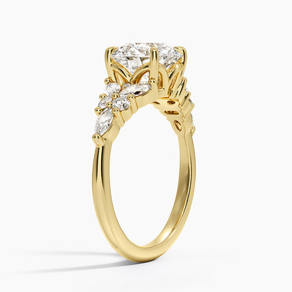 Nadia Taper Diamond Ring - Round Center Stone