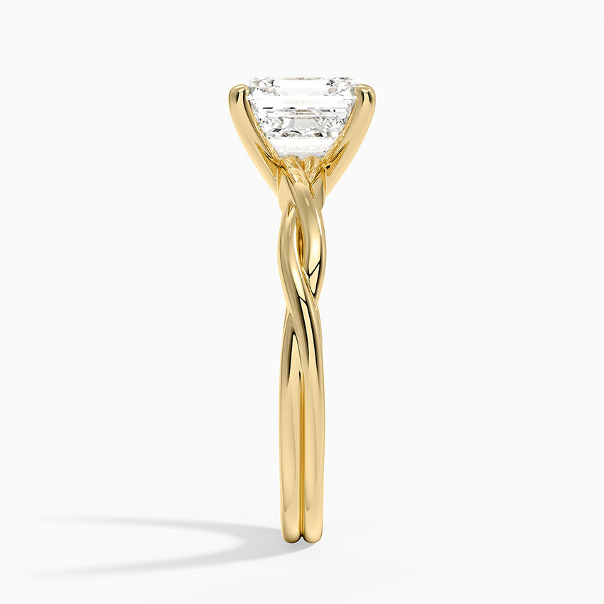 Twisted Vine Solitaire Ring - Asscher Cut Center Stone