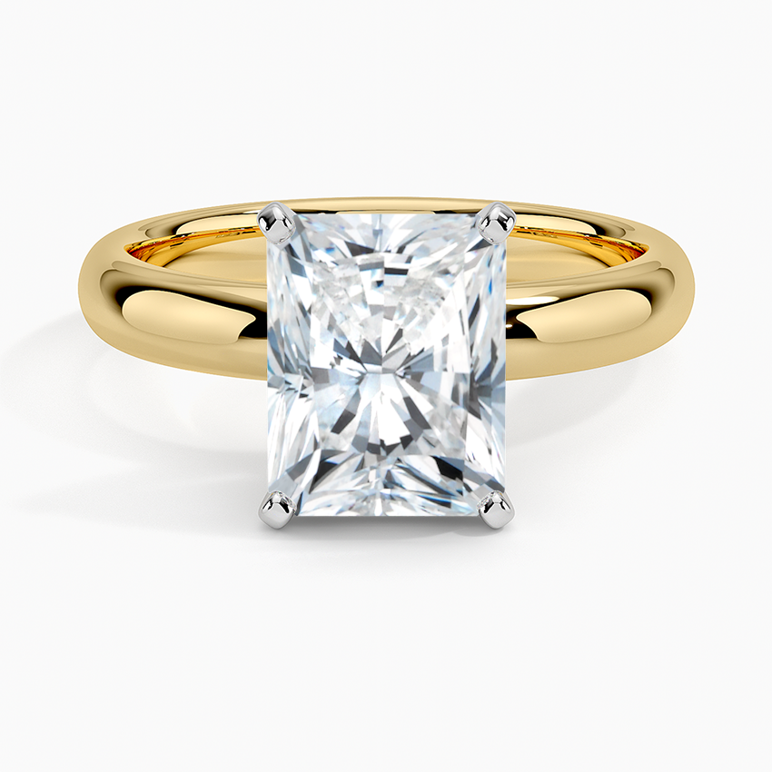 Comfort Fit 3mm Ring - Radiant Cut Center Stone