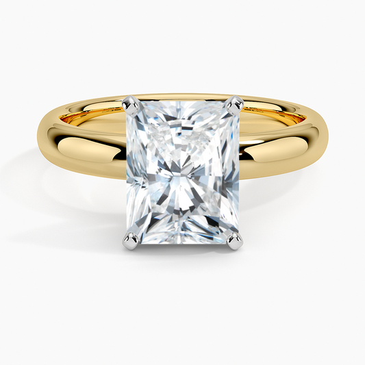 Comfort Fit 3mm Ring - Radiant Cut Center Stone