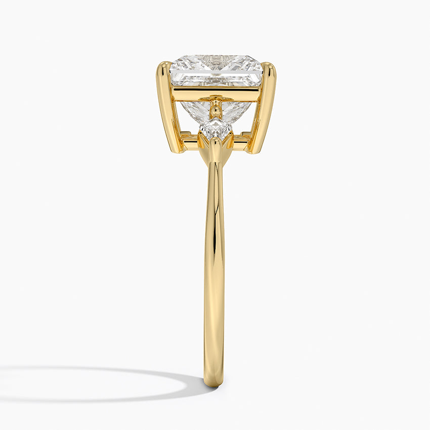 Cometa Three Stone Diamond Ring - Princess Cut Center Stone