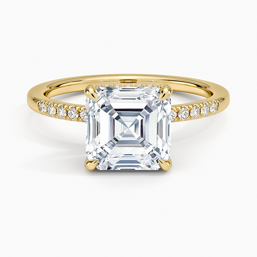 Viviana One-Quarter Coverage Diamond Ring - Asscher Cut Center Stone