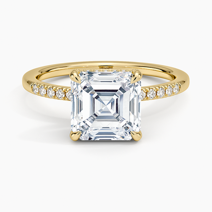 Viviana One-Quarter Coverage Diamond Ring - Asscher Cut Center Stone