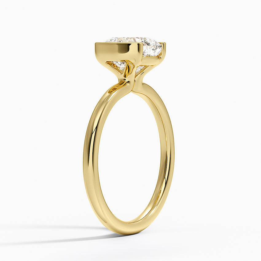 Annika Semi-Bezel Solitaire Ring - Cushion Cut Center Stone
