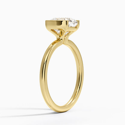 Annika Semi-Bezel Solitaire Ring - Cushion Cut Center Stone