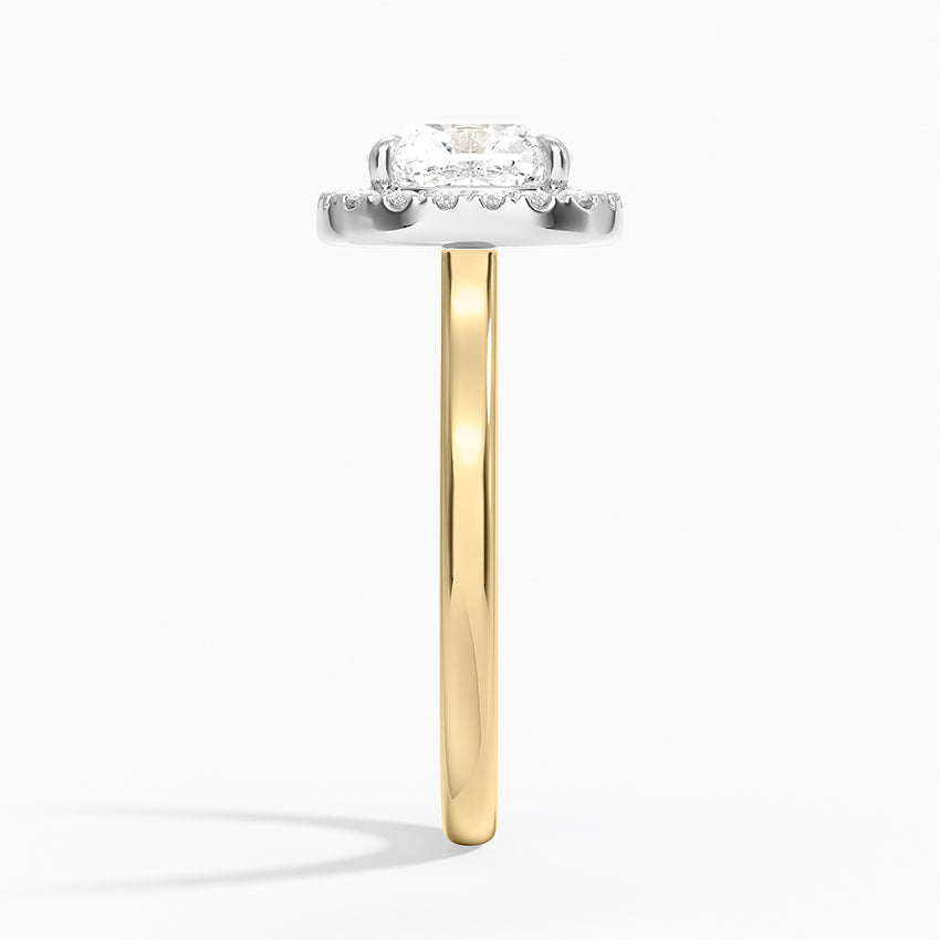 Platinum Mixed Metal Julia Halo Diamond Ring (1/5 ct. tw.) - Cushion Cut Center Stone
